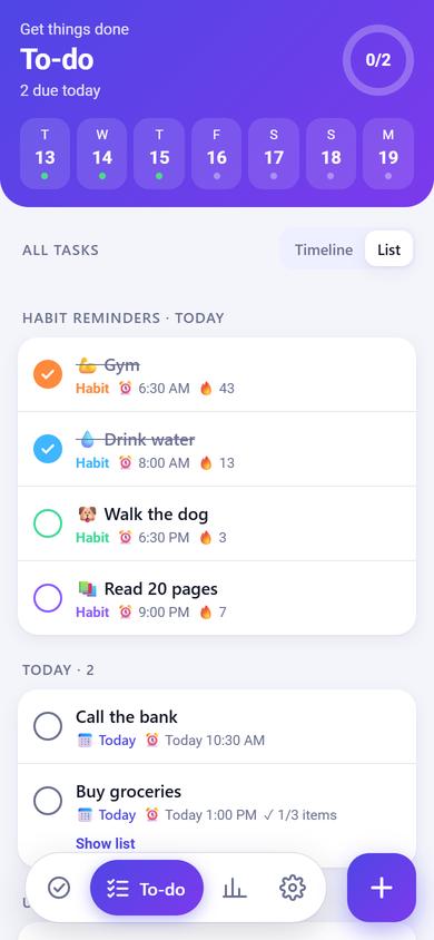 Before: Workouts in Lists