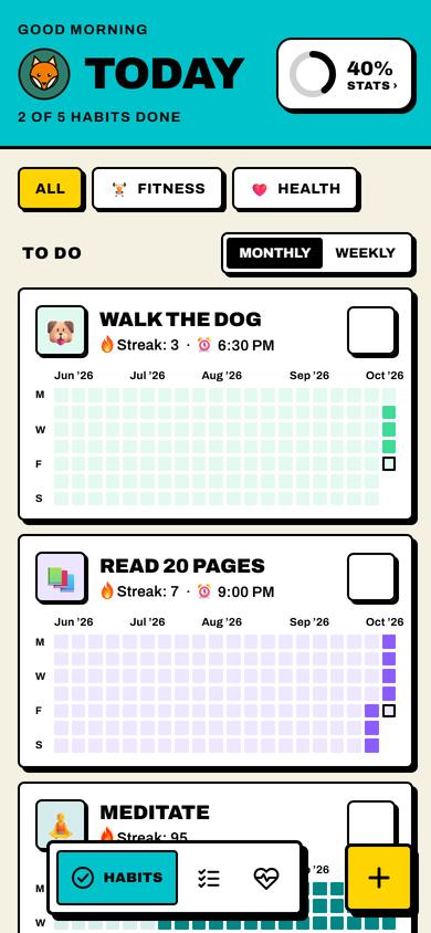 After: Avatar and Stats button